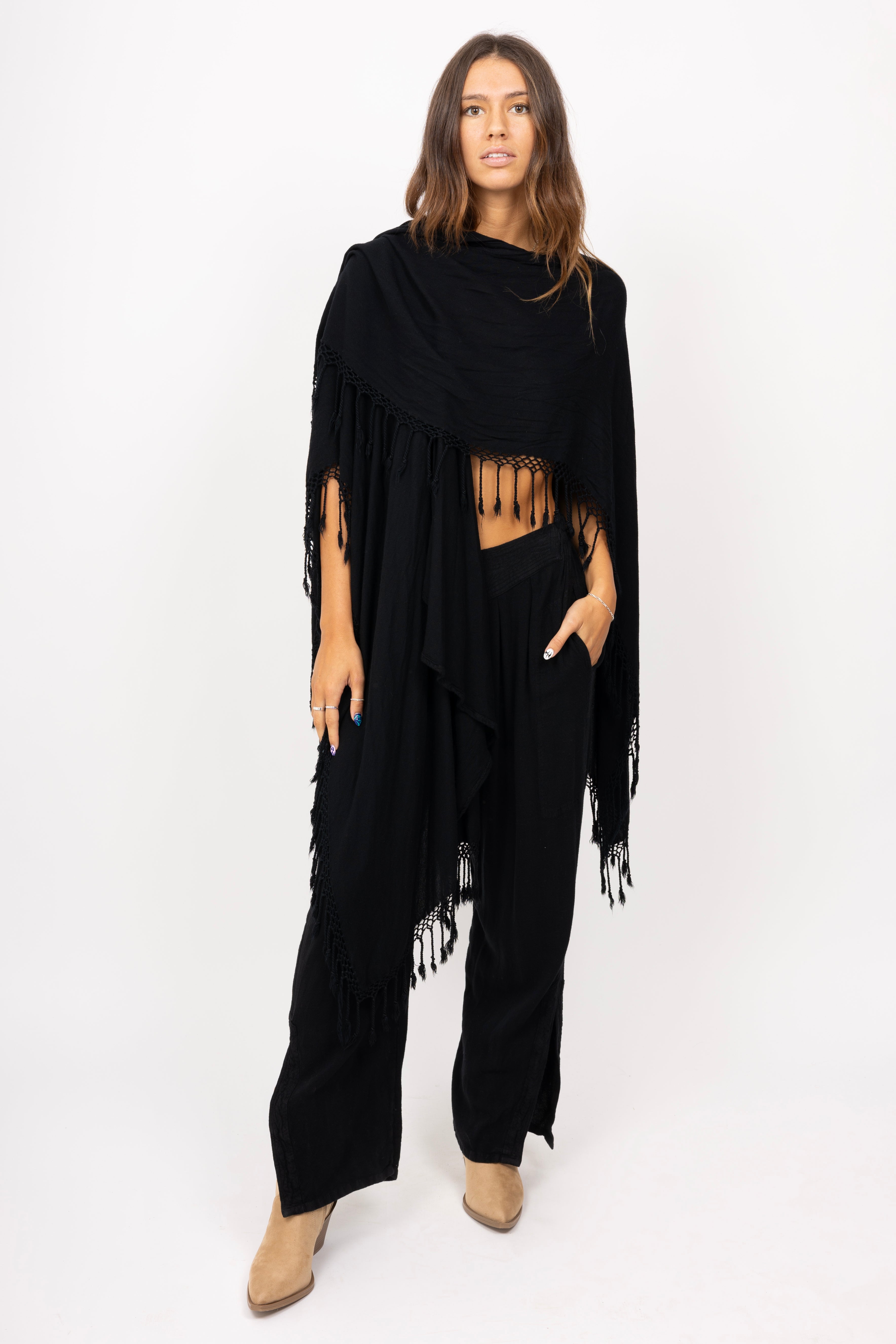 Lily Fringe Poncho